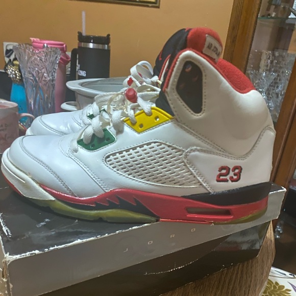 Custom Air Jordan Fire Red/Black Tongue 5 (2006) - Picture 1 of 11
